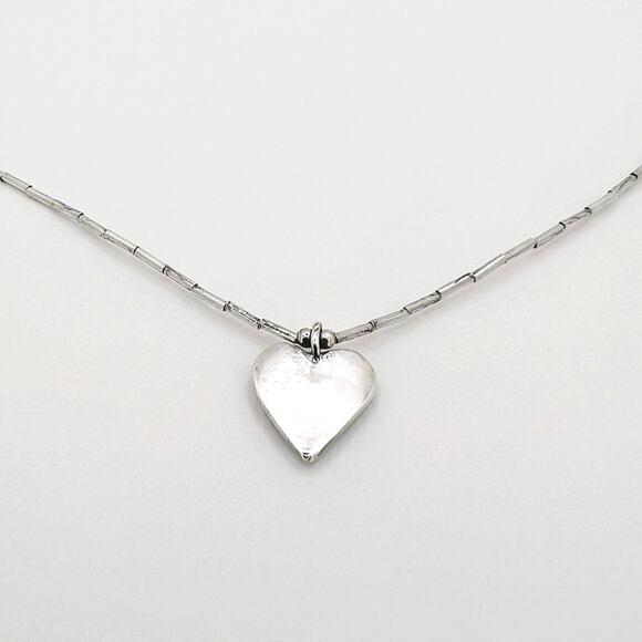 Vintage Handmade Liquid Silver Turquoise Heart Pendant Choker Necklace (EUC) - Picture 7 of 9